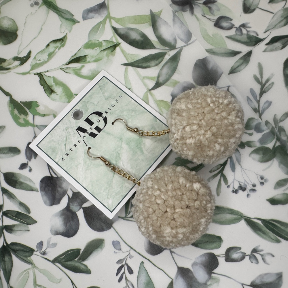 Autumn Pom Pom Earring Set - Picture 2 of 8